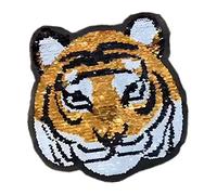 chiwanji Reversible Pailletten Panda Aufnäher Patches Bügelbild Stickmotive Wendepailletten zum Aufnähen und Aufbügeln Flicken DIY