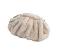 CHIZISX Bequeme Umhängetasche aus Kunstpelz mit verstellbarem Kettenriemen, leichte Konstruktion, ideal für Reisen und Einkaufsreisen, Abendtasche für Damen, khaki, One Size