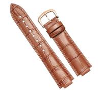 Chlikeyi 14-22mm konvexes Uhrenarmband aus echtem Leder, Rindsleder-Uhrenkette für Herren und Damen, Farbe 6, 14 mm