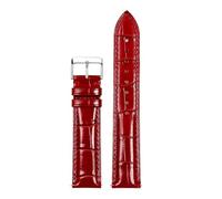 Chlikeyi Armband 10-22mm echtes Leder mit Bambusmuster und Dornschließe, Farbe 10, 16mm