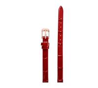 Chlikeyi Armband 6-18mm, Damen-Armband aus echtem Leder, kleines, dünnes Armband, Rotes Roségold, 7mm