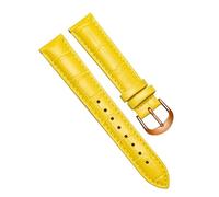 Chlikeyi Armband aus echtem Leder mit Schmetterlingsschnalle für Männer und Frauen, Gelbes Gold, 20 mm