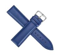 Chlikeyi Armband einfarbiges Armband aus echtem Leder, Blau, 15 mm