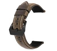 Chlikeyi Armband Handgefertigte Vintage-Lederuhr mit Ölwachs-Oberschicht-Lederarmband 18/20/22/24/26mm, Grasgrün 2, 22 mm