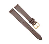 Chlikeyi Armband Superweiches Lederarmband Damen-Uhrenarmband aus echtem Leder 10-18mm, Braunes Gold, 15 mm