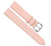 Chlikeyi Armband Superweiches Lederarmband Damen-Uhrenarmband aus echtem Leder 10-18mm, Rosa Silber, 10 mm