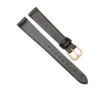 Chlikeyi Armband Superweiches Lederarmband Damen-Uhrenarmband aus echtem Leder 10-18mm, Schwarzes Gold, 13 mm