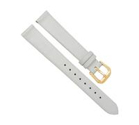 Chlikeyi Armband Superweiches Lederarmband Damen-Uhrenarmband aus echtem Leder 10-18mm, Weißes Gold, 17 mm