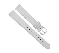 Chlikeyi Armband Superweiches Lederarmband Damen-Uhrenarmband aus echtem Leder 10-18mm, Weißsilber, 15 mm