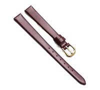 Chlikeyi Armband Universal Small Size Strap Damen Lederuhr mit roter 6/7/8/9/10mm Dornschließe, Rotes Gold, 9 mm