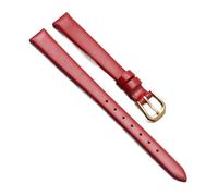 Chlikeyi Armband Universal Small Size Strap Damen Lederuhr mit roter 6/7/8/9/10mm Dornschließe, Strahlendes Rotgold, 8 mm