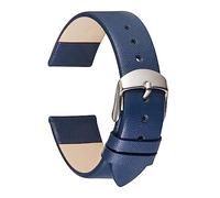 Chlikeyi Damen-Uhrenarmbänder, echtes Leder, Kalbsleder-Armbänder, 14-22mm, Uhrenzubehör, dünnes Band, Blau, 16mm