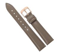 Chlikeyi Damen-Uhrenarmband aus echtem Leder, 12-18mm, Elefantengraues Roségold, 16 mm