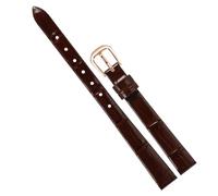 Chlikeyi Dünnes Uhrenarmband für Damen, echtes Leder, schmal, kleine Größe 6-18mm, mit roségoldener Dornschließe, Farbe 5, 11mm