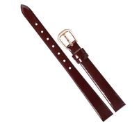 Chlikeyi Dünnes Uhrenarmband für Damen, echtes Leder, schmal, kleine Größe 6-18mm, mit roségoldener Dornschließe, Farbe 11, 14mm