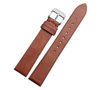 Chlikeyi Dünnes, weiches Lederarmband für Damenuhren, 12mm, 14mm, 16mm und 18mm, Braun 1, 12mm