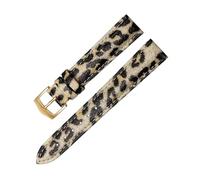 Chlikeyi Echtes Leder-Uhrenarmband, Leopardenmuster, Damenuhr-Zubehör, 12-20mm, Farbe 11, 18mm