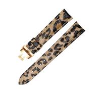 Chlikeyi Echtes Leder-Uhrenarmband, Leopardenmuster, Damenuhr-Zubehör, 12-20mm, Farbe 20, 14mm