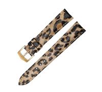 Chlikeyi Echtes Leder-Uhrenarmband, Leopardenmuster, Damenuhr-Zubehör, 12-20mm, Farbe 5, 18mm