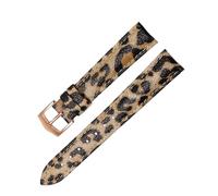 Chlikeyi Echtes Leder-Uhrenarmband, Leopardenmuster, Damenuhr-Zubehör, 12-20mm, Farbe 6, 18mm
