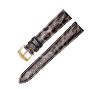 Chlikeyi Echtes Leder-Uhrenarmband, Leopardenmuster, Damenuhr-Zubehör, 12-20mm, Farbe 8, 20mm
