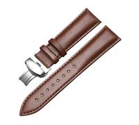 Chlikeyi Echtleder-Uhrenarmband 12mm-24mm, Braun, 23mm