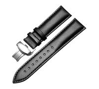 Chlikeyi Echtleder-Uhrenarmband 12mm-24mm, Schwarz, 23mm