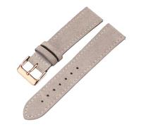 Chlikeyi Echtleder-Uhrenarmband, Wildleder-Uhrenarmband mit Nadelschnalle, Schnellverschluss-Uhrenkette, 17-20mm, Farbe 8, 17mm