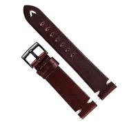 Chlikeyi Handgefertigtes Rindsleder-Uhrenarmband, 18-22mm, Schnellverschluss-Uhrenarmband, Schwarz/Braun, Ölwachs-Leder, Dunkelbraun-Schwarz, 21 mm