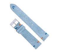 Chlikeyi Handgenähtes Wildleder-Uhrenarmband, 18/20mm, für Herren/Damen, beige/grün/blau, Schnellverschluss-Uhrenarmband, Himmelblau 2, 18 mm