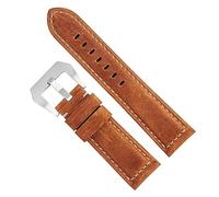 Chlikeyi Herren-Uhrenarmband aus echtem Leder, 20-24mm, Leder-Armbanduhr, Gürtel, Uhrenzubehör, Dunkelbraun, 22 mm
