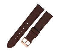 Chlikeyi Herren-Uhrenarmband aus Nylon-Canvas, 16-24mm, Armband mit roségoldener Dornschließe, Braun, 23mm