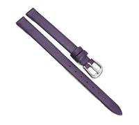 Chlikeyi Kleines, ultradünnes Uhrenarmband aus weichem Leder, echte Damenuhrenkette, einfarbig, 6-12mm, Lila Silber, 16 mm