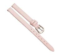 Chlikeyi Kleines, ultradünnes Uhrenarmband aus weichem Leder, echte Damenuhrenkette, einfarbig, 6-12mm, Rosa Roségold, 9 mm