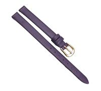 Chlikeyi Kleines, ultradünnes Uhrenarmband aus weichem Leder, echte Damenuhrenkette, einfarbig, 6-12mm, Lila Gold, 8 mm