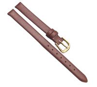 Chlikeyi Kleines, ultradünnes, weiches Rindsleder-Uhrenarmband aus echtem Leder, flach gewebt, für Damen, Rot, 6-20mm, Braunes Gold, 14 mm