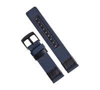 Chlikeyi Nylon-Leder-Uhrenarmbänder, 20-24mm, Armeegrün, Segeltuch-Uhrenarmbänder, Gürtel, Schnellverschluss, Herren-Uhrenarmband, Blau, 22 mm