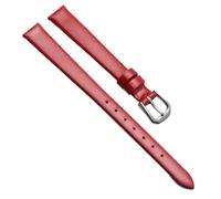 Chlikeyi Rotes universelles kleines Uhrenarmband für Damen, echtes Leder, dünn, exquisites Armband mit Dornschließe, 6-18mm, Farbe 7, 11 mm