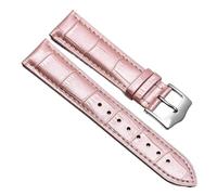Chlikeyi Uhrenarmband aus echtem Leder, modisches Universal-Lederarmband für Damen, Rosa Silber 1, 18 mm