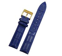 Chlikeyi Uhrenarmband aus Kalbsleder, 16mm-22mm, Größen für Damen und Herren, blau 2, 16mm