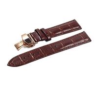 Chlikeyi Uhrenarmband Echtes Leder Universaluhr Butterfly Buckle Band Steel Buckle Strap 20mm 22mm