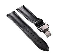 Chlikeyi Uhrenarmband Kalbsleder-Armband 18-24mm Mit Butterfly-Schließe aus Edelstahl