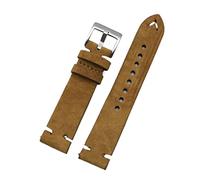 Chlikeyi Uhrenarmband Wildleder 18-24 mm Braun Grau Armband Handgenähter Ersatz