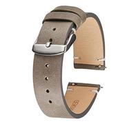 Chlikeyi Ultradünnes, weiches Echtleder-Uhrenarmband, 18-22mm, Schnellverschluss-Lederarmband, Grau, 22 mm