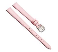 Chlikeyi Universelles kleines Uhrenarmband für Damen, echtes Leder, dünn, exquisites Uhrenarmband mit Dornschließe, Rot, 6-18mm, Rosa silberner Knopf, 7 mm