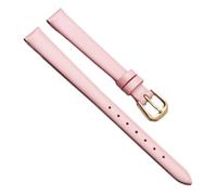 Chlikeyi Universelles kleines Uhrenarmband für Damen, echtes Leder, dünn, exquisites Uhrenarmband mit Dornschließe, Rot, 6-18mm, Roségold, 7 mm