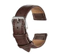 Chlikeyi Universelles Rindsleder-Uhrenarmband, 18-24mm, schlichtes Armband für Damen/Herren, Ganz braun, 18 mm