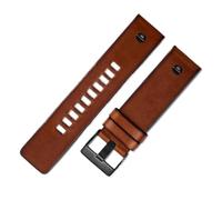 Chlikeyi Vintage-Uhrenarmband aus Leder, 22-26mm, Uhrenarmband mit schwarzer Schnalle, schwarzer Nagel, Braun, 26mm