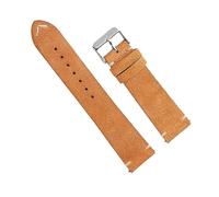 Chlikeyi Weiches Wildleder-Uhrenarmband, 18-22mm, Schwarz/Blau/Braun, Uhrenarmbänder, Edelstahl-Schnalle, Uhrenzubehör, Gelb Braun, 18 mm