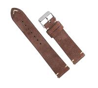 Chlikeyi Weiches Wildleder-Uhrenarmband, 18-22mm, Schwarz/Blau/Braun, Uhrenarmbänder, Edelstahl-Schnalle, Uhrenzubehör, Dunkelbraun, 18 mm